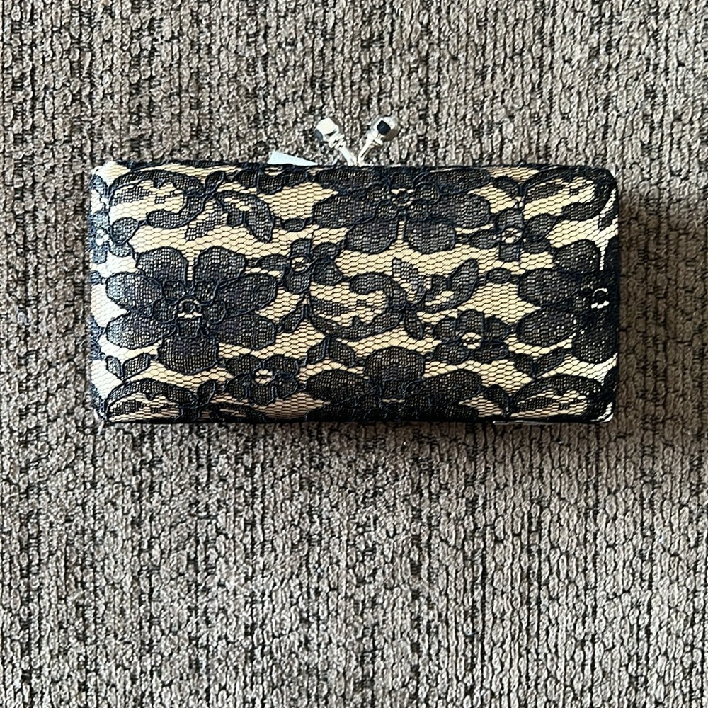Bijoux Terner Black Lace Evening Clutch Purse Formal Bag - Picture 2 of 6
